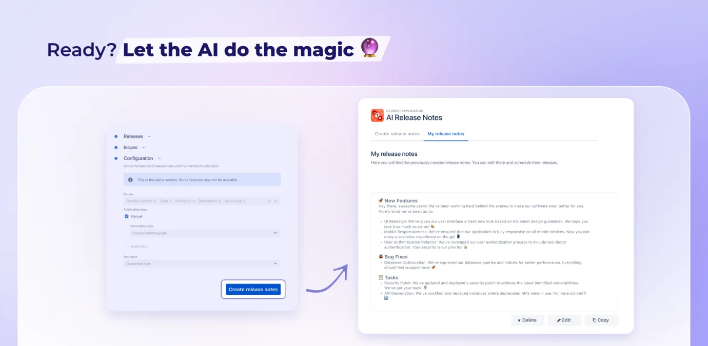 AI Release Notes by InLabs generation and review workflow